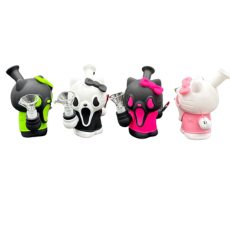 SLC - 5281  Ghost Face with Bow Silicone Bong