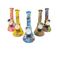 SLC - 615  Graffiti Small Silicone Bong