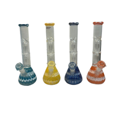 MSB214 - 12" DOUBLE PERK GLASS BONG